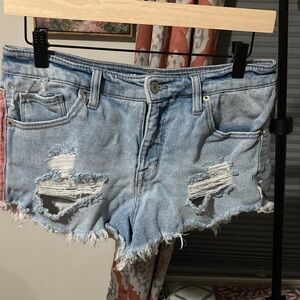 Mossimo Supply Co. Light Blue Distressed Jean Shorts